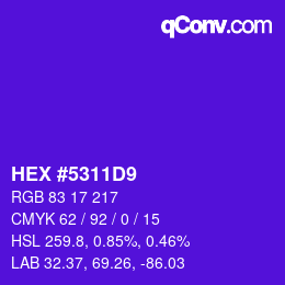 Color code: HEX #5311D9 | qconv.com