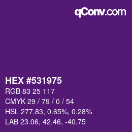 Color code: HEX #531975 | qconv.com