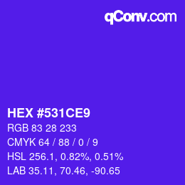 Color code: HEX #531CE9 | qconv.com
