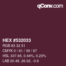 Color code: HEX #532033 | qconv.com