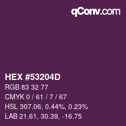 カラーコード: HEX #53204D | qconv.com