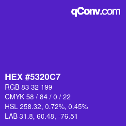 Color code: HEX #5320C7 | qconv.com