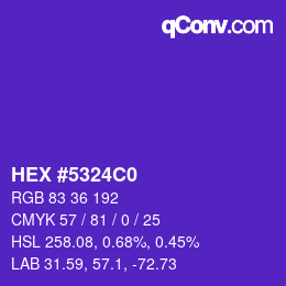 Color code: HEX #5324C0 | qconv.com