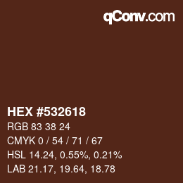 Farbcode: HEX #532618 | qconv.com