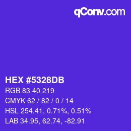 カラーコード: HEX #5328DB | qconv.com