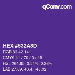 Color code: HEX #532A8D | qconv.com