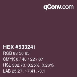 Color code: HEX #533241 | qconv.com
