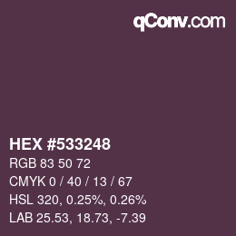 Color code: HEX #533248 | qconv.com