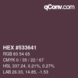 Color code: HEX #533641 | qconv.com