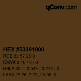 Color code: HEX #53391900 | qconv.com