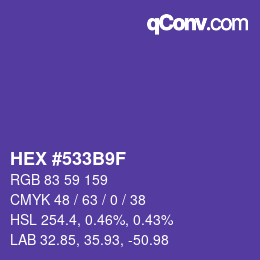 Color code: HEX #533B9F | qconv.com