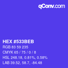 カラーコード: HEX #533BEB | qconv.com