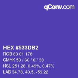カラーコード: HEX #533DB2 | qconv.com
