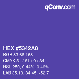 Color code: HEX #5342A8 | qconv.com