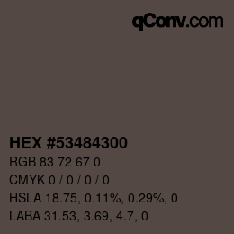 Color code: HEX #53484300 | qconv.com