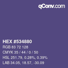 Color code: HEX #534880 | qconv.com