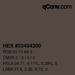 Color code: HEX #53494200 | qconv.com