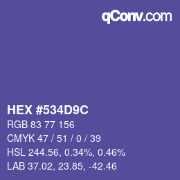Color code: HEX #534D9C | qconv.com