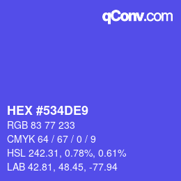 Color code: HEX #534DE9 | qconv.com