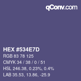 Color code: HEX #534E7D | qconv.com