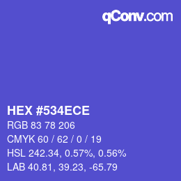Color code: HEX #534ECE | qconv.com