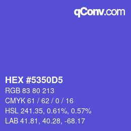 カラーコード: HEX #5350D5 | qconv.com