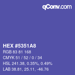 Color code: HEX #5351A8 | qconv.com