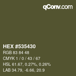 Color code: HEX #535430 | qconv.com