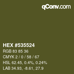 颜色代码: HEX #535524 | qconv.com