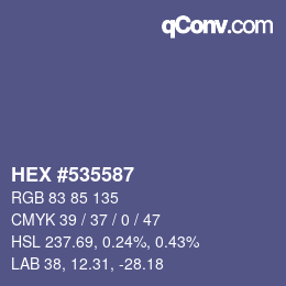 カラーコード: HEX #535587 | qconv.com