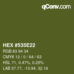 颜色代码: HEX #535E22 | qconv.com