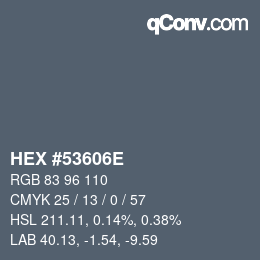 Color code: HEX #53606E | qconv.com