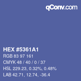 Farbcode: HEX #5361A1 | qconv.com