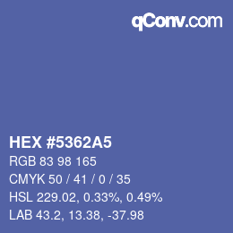 Color code: HEX #5362A5 | qconv.com