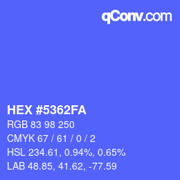 Color code: HEX #5362FA | qconv.com