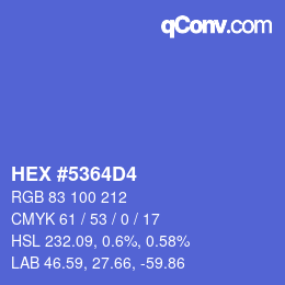 Color code: HEX #5364D4 | qconv.com