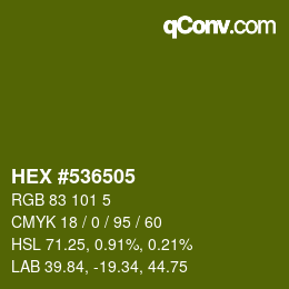 Color code: HEX #536505 | qconv.com