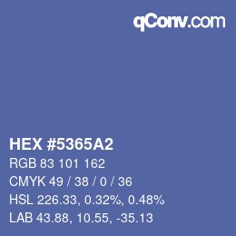 Farbcode: HEX #5365A2 | qconv.com