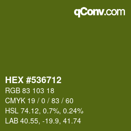 颜色代码: HEX #536712 | qconv.com