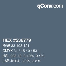 颜色代码: HEX #536779 | qconv.com