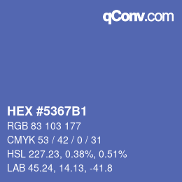 Color code: HEX #5367B1 | qconv.com