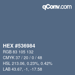 Color code: HEX #536984 | qconv.com
