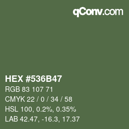 颜色代码: HEX #536B47 | qconv.com