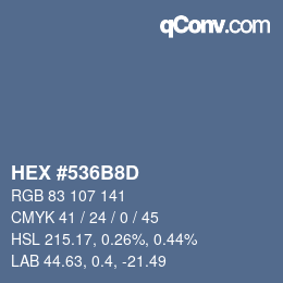 Color code: HEX #536B8D | qconv.com