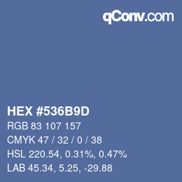 颜色代码: HEX #536B9D | qconv.com