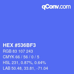 カラーコード: HEX #536BF3 | qconv.com