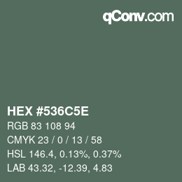 Código de color: HEX #536C5E | qconv.com