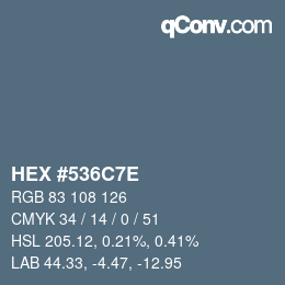 Color code: HEX #536C7E | qconv.com