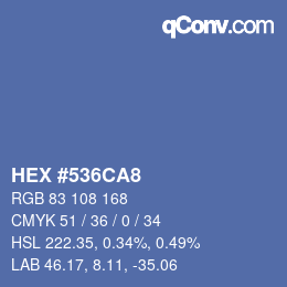 Farbcode: HEX #536CA8 | qconv.com