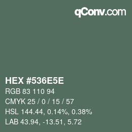 Color code: HEX #536E5E | qconv.com